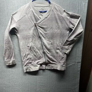 Lululemon Mula Bundle Wrap Jacket asymmetrical zip  color silver spoon size 6